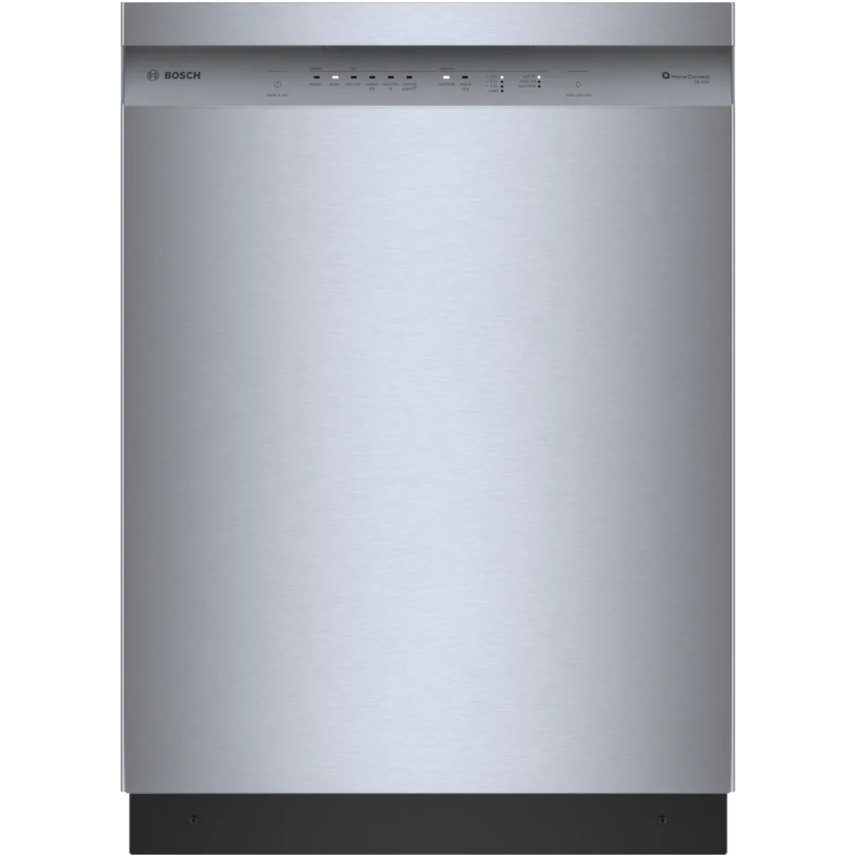 Bosch 100 Series - SHE41CM5N - 24 Inch Full Console Built-In Smart Dishwasher with 12 Place Setting Capacity, 8 Wash Cycles, 48 dBA Noise Level, and Beautiful Stainless Steel Interior: Stainless Steel