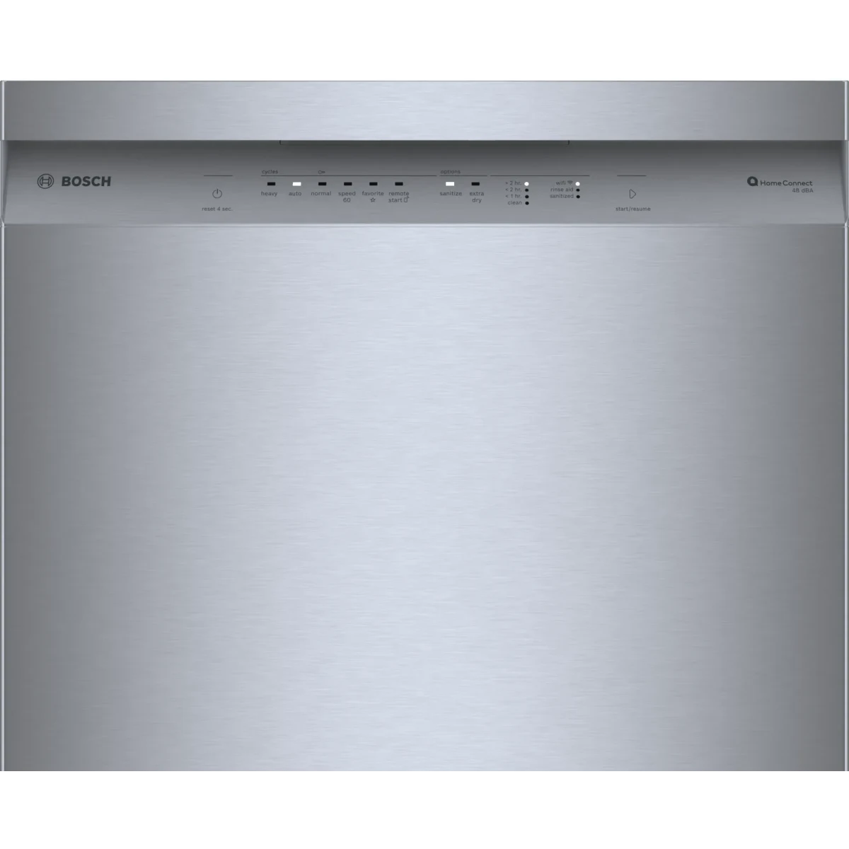 Bosch 100 Series - SHE41CM5N - 24 Inch Full Console Built-In Smart Dishwasher with 12 Place Setting Capacity, 8 Wash Cycles, 48 dBA Noise Level, and Beautiful Stainless Steel Interior: Stainless Steel