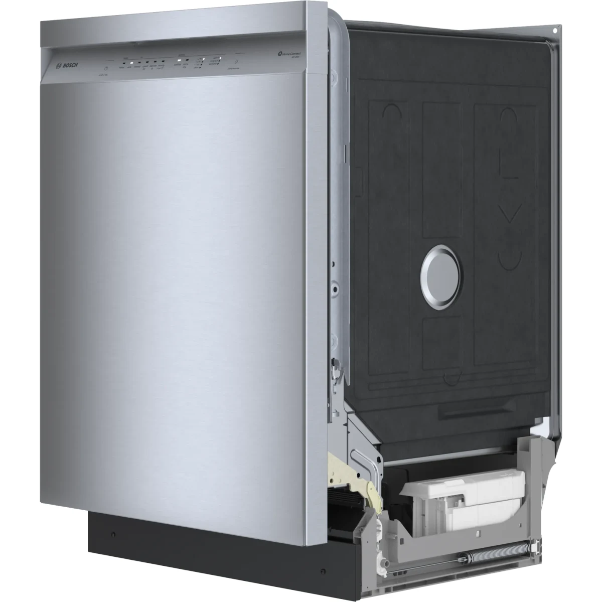 Bosch 100 Series - SHE41CM5N - 24 Inch Full Console Built-In Smart Dishwasher with 12 Place Setting Capacity, 8 Wash Cycles, 48 dBA Noise Level, and Beautiful Stainless Steel Interior: Stainless Steel