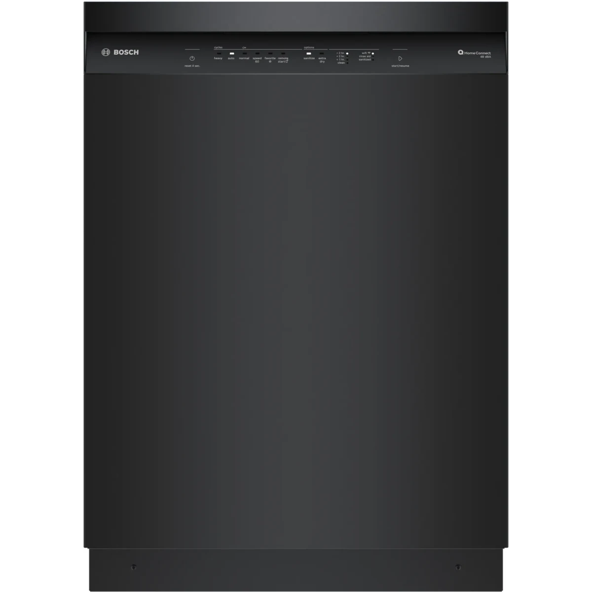Bosch 100 Series - SHE41CM6N 24 Inch Full Console Built-In Smart Dishwasher with 12 Place Setting Capacity, 8 Wash Cycles, 48 dBA Noise Level, and Beautiful Stainless Steel Interior: Black