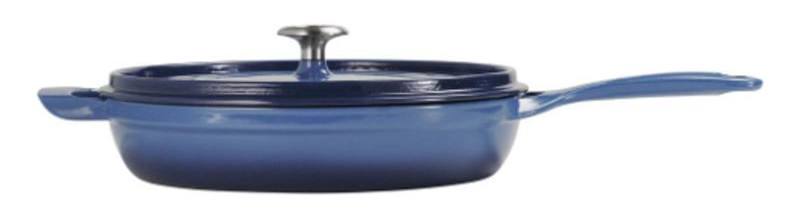 Tramontina 12" Enameled Cast Iron Skillet with Lid - Blue