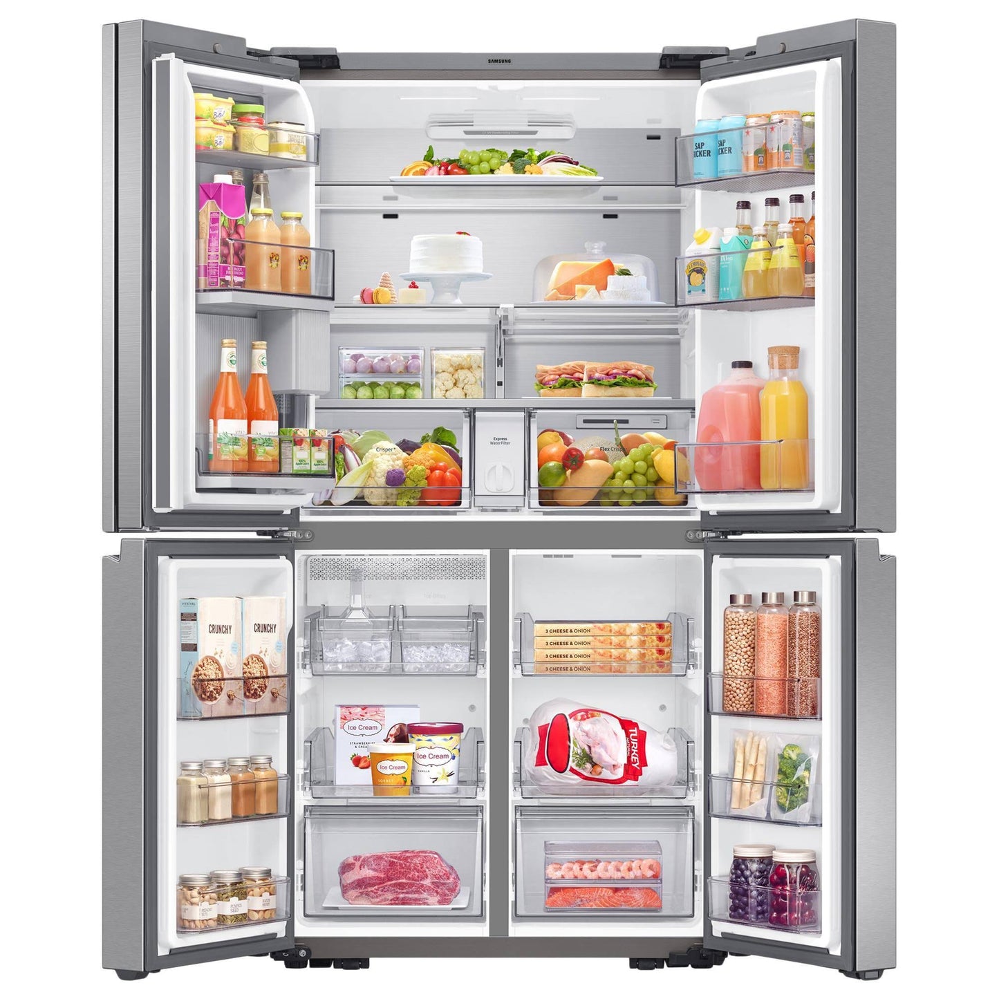 Samsung - RF23B7671SR/AA - 23 Cu. Ft. Counter Depth 4-Door French Door Refrigerator
