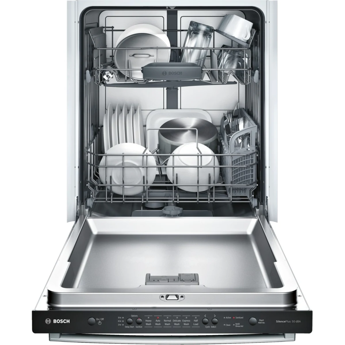 Bosch - SHX3AR75UC - 100 Series SHX3AR75UC 24 Inch Fully Integrated Built-In Dishwasher with 14 Place Settings, 6 Wash Cycles, 50 dBA Sound Level, Adjustable Upper Rack, Sanitize Option, Express Wash
