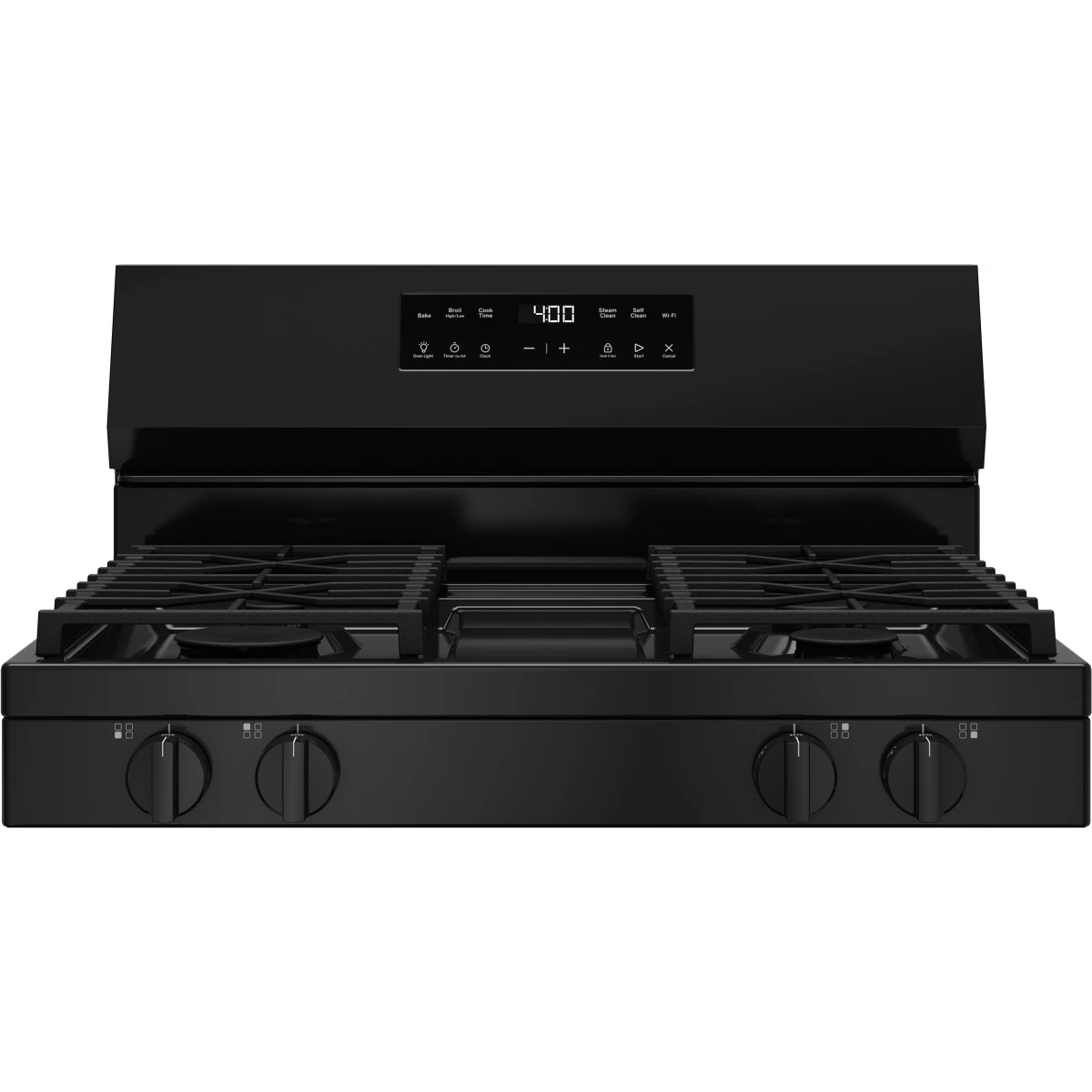 GE - GGF400PVBB - 400 Series 30 Inch Freestanding Gas Smart Range with 4 Sealed Burners, 5.3 cu. ft. Oven Capacity, Power Boil™ Burner, Storage Drawer, SmartHQ™, Enhance Shabbos Mode Built In, and Self & Steam Clean: Black