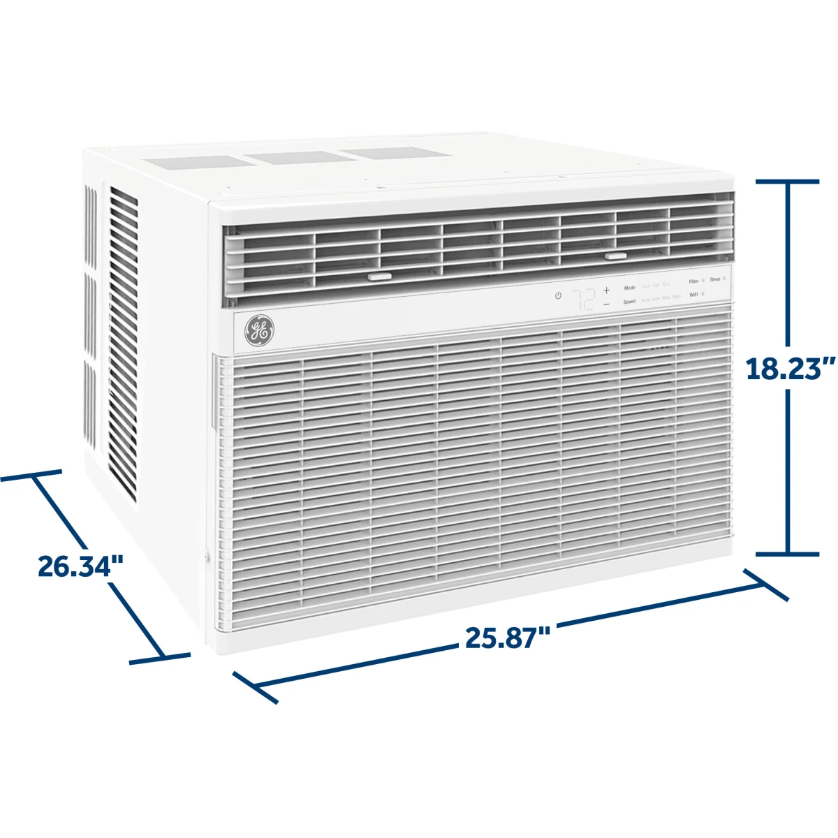 GE - AWCS24WWF - 24,000 BTU Smart Window Air Conditioner with Electronic Control, Full-Function Remote Control, and Large Rooms up to 1,500 sq. ft. Cooling Area