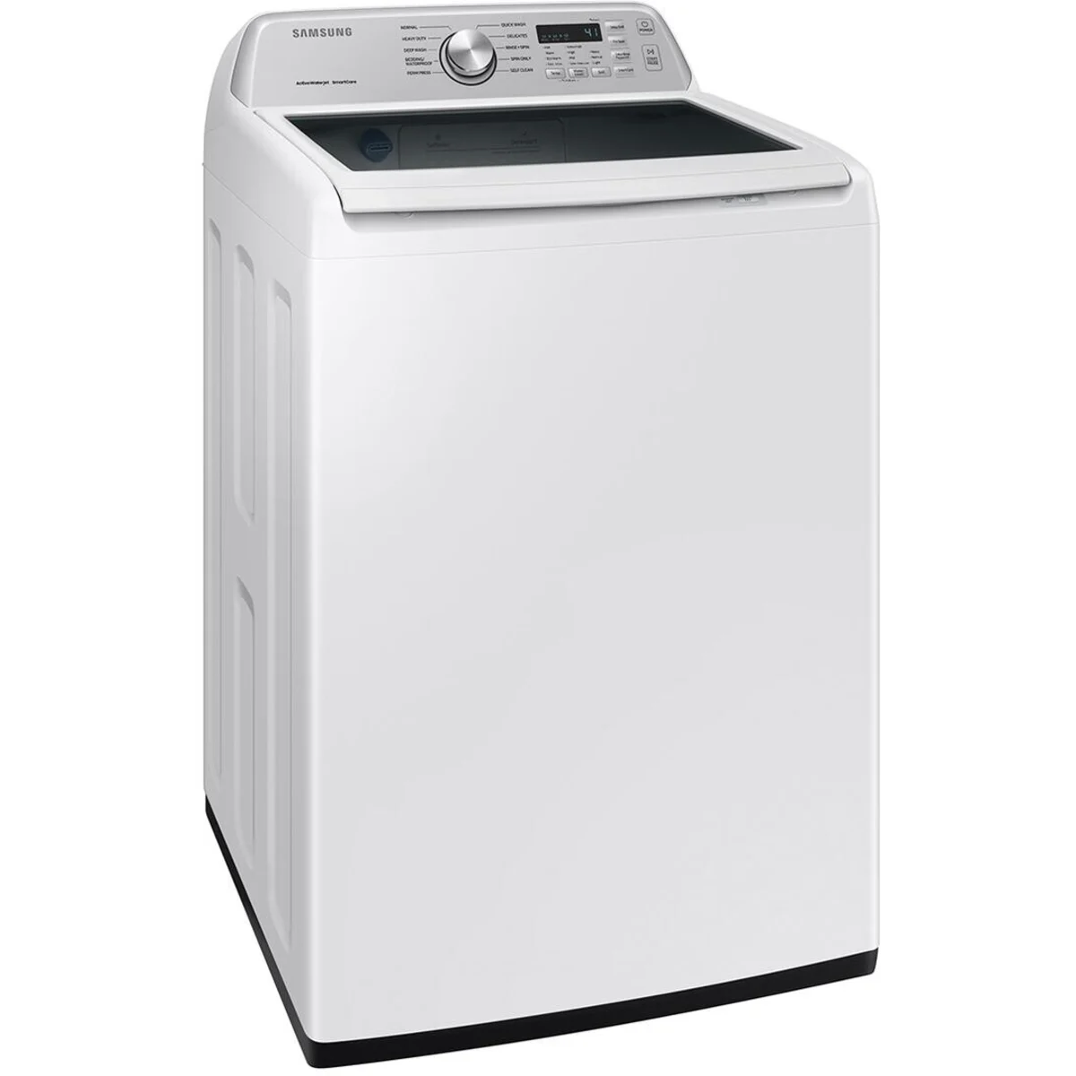 Samsung - WA44A3205AW - 27 Inch Top Load Washer with 4.4 cu. ft. Capacity, 8 Washing Cycles, 700PRM Spin Speed, Active Agitator, Soft- Close Lid, Self Clean, Vibration Reduction Technology and Extra High Water Level
