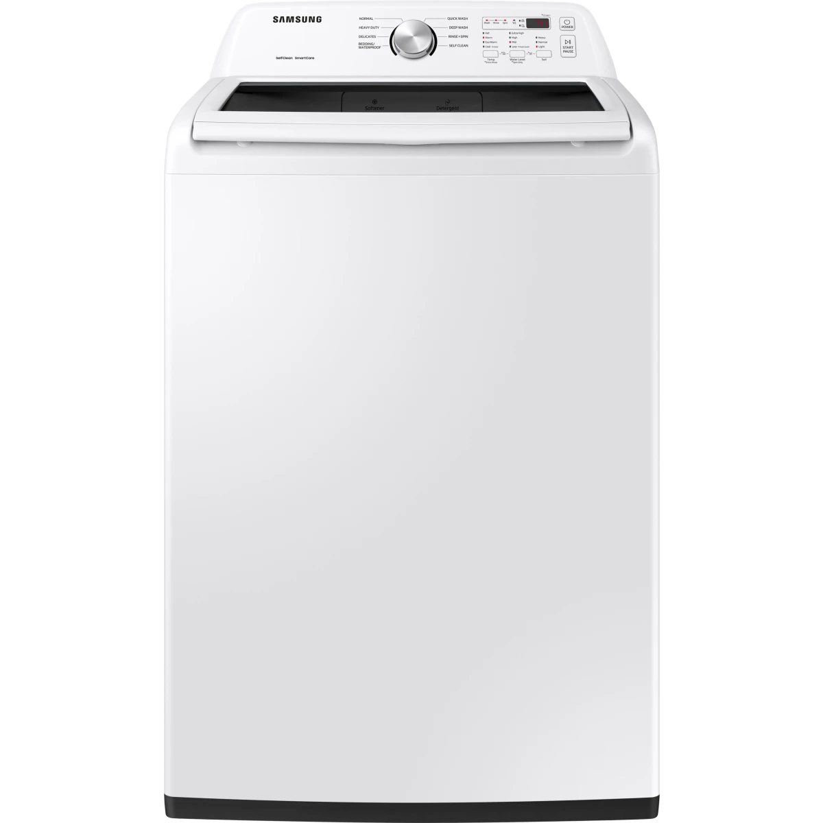 Samsung - WA45T3200AW - 27 Inch Top Load Washer with 4.5 Cu. Ft. Capacity, Vibration Reduction Technology+, Diamond Drum Interior, Smart Care, 8 Wash Cycles, Quick Wash, and Self Clean
