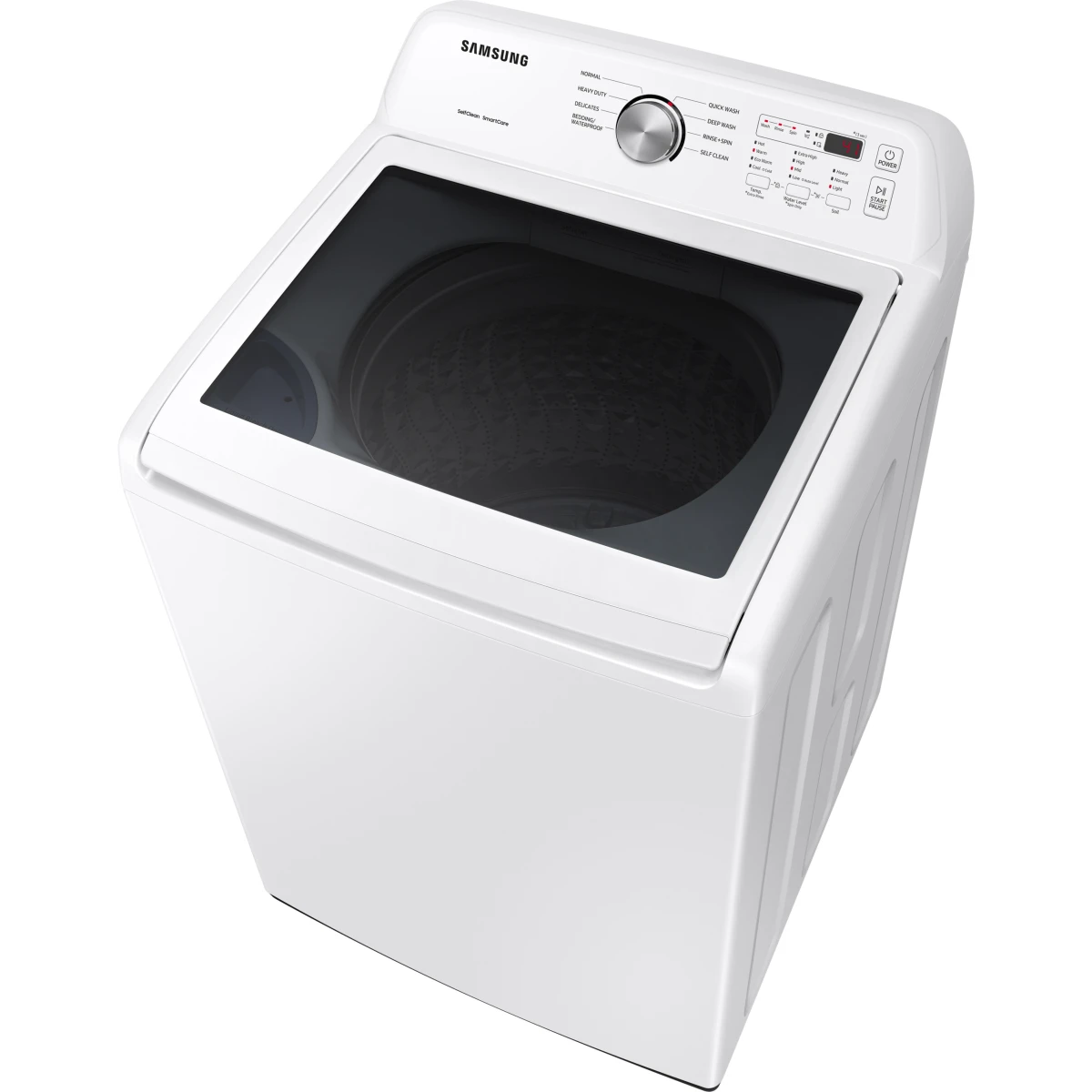 Samsung - WA45T3200AW - 27 Inch Top Load Washer with 4.5 Cu. Ft. Capacity, Vibration Reduction Technology+, Diamond Drum Interior, Smart Care, 8 Wash Cycles, Quick Wash, and Self Clean