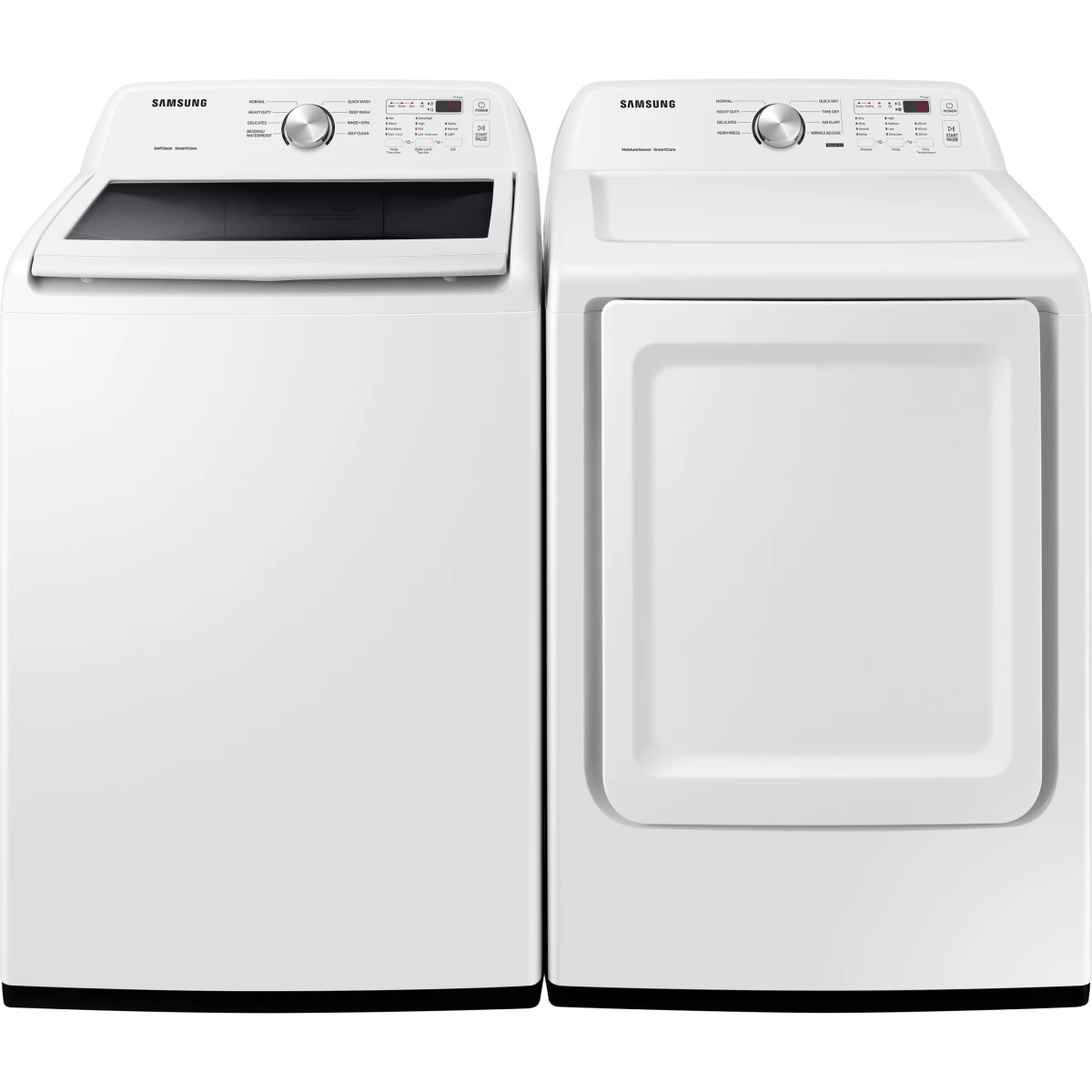 Samsung - WA45T3200AW - 27 Inch Top Load Washer with 4.5 Cu. Ft. Capacity, Vibration Reduction Technology+, Diamond Drum Interior, Smart Care, 8 Wash Cycles, Quick Wash, and Self Clean