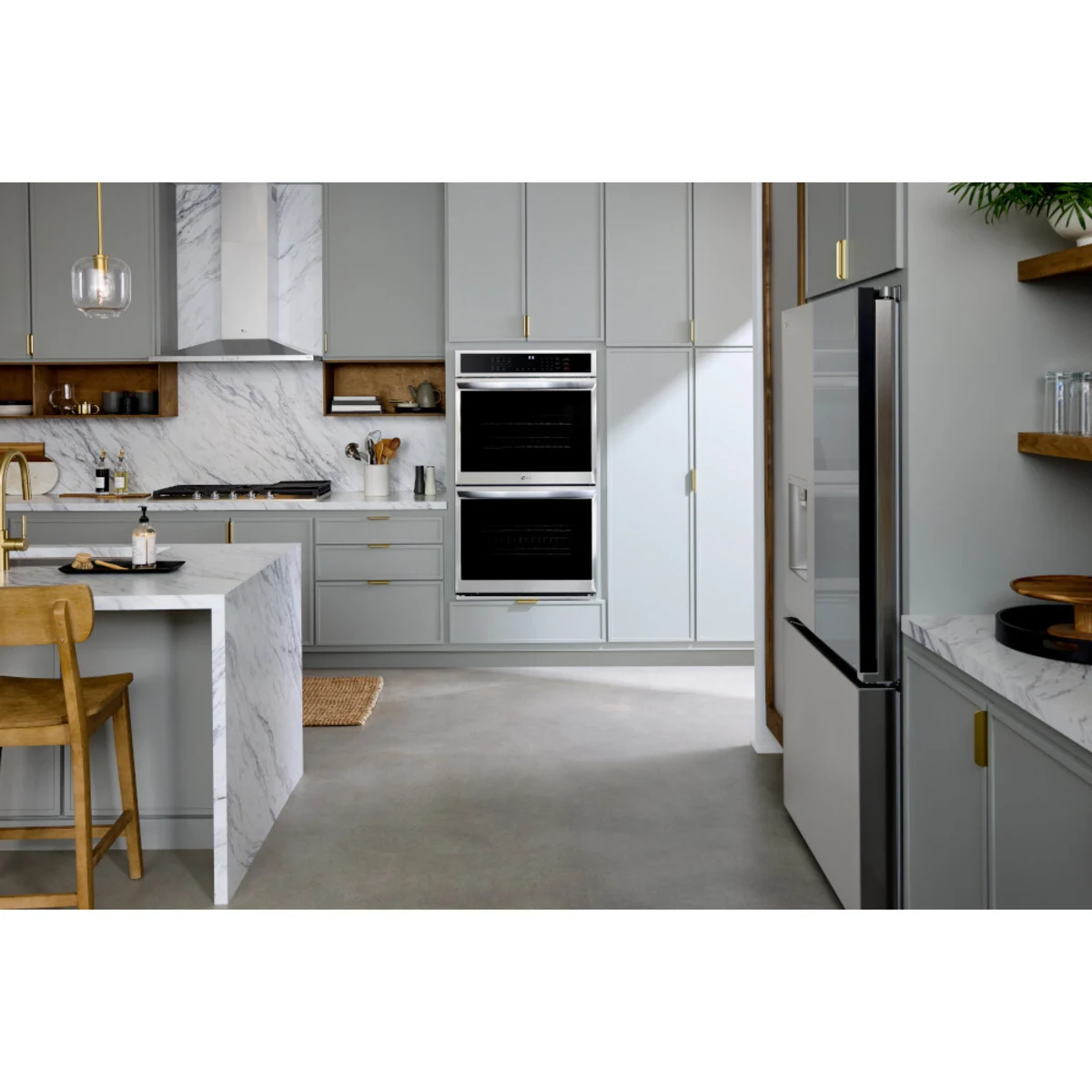 LG - WDEP9423F - 30 Inch Double Electric Smart Wall Oven with 9.4 cu. ft. Convection Ovens, EasyClean® + Self Clean, Air Fry, ThinQ® Technology, and SmoothTouch® Controls: PrintProof™ Stainless Steel