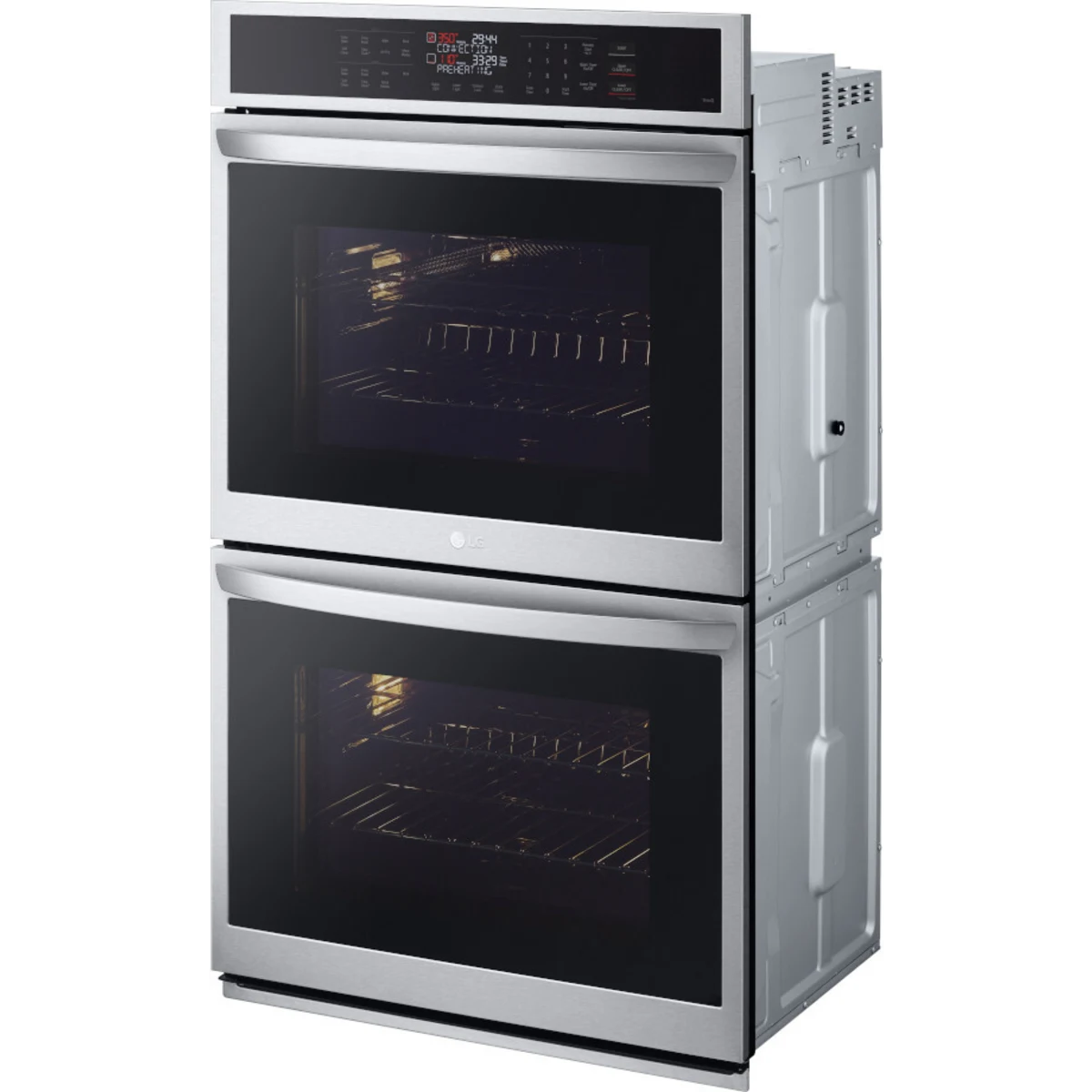LG - WDEP9423F - 30 Inch Double Electric Smart Wall Oven with 9.4 cu. ft. Convection Ovens, EasyClean® + Self Clean, Air Fry, ThinQ® Technology, and SmoothTouch® Controls: PrintProof™ Stainless Steel