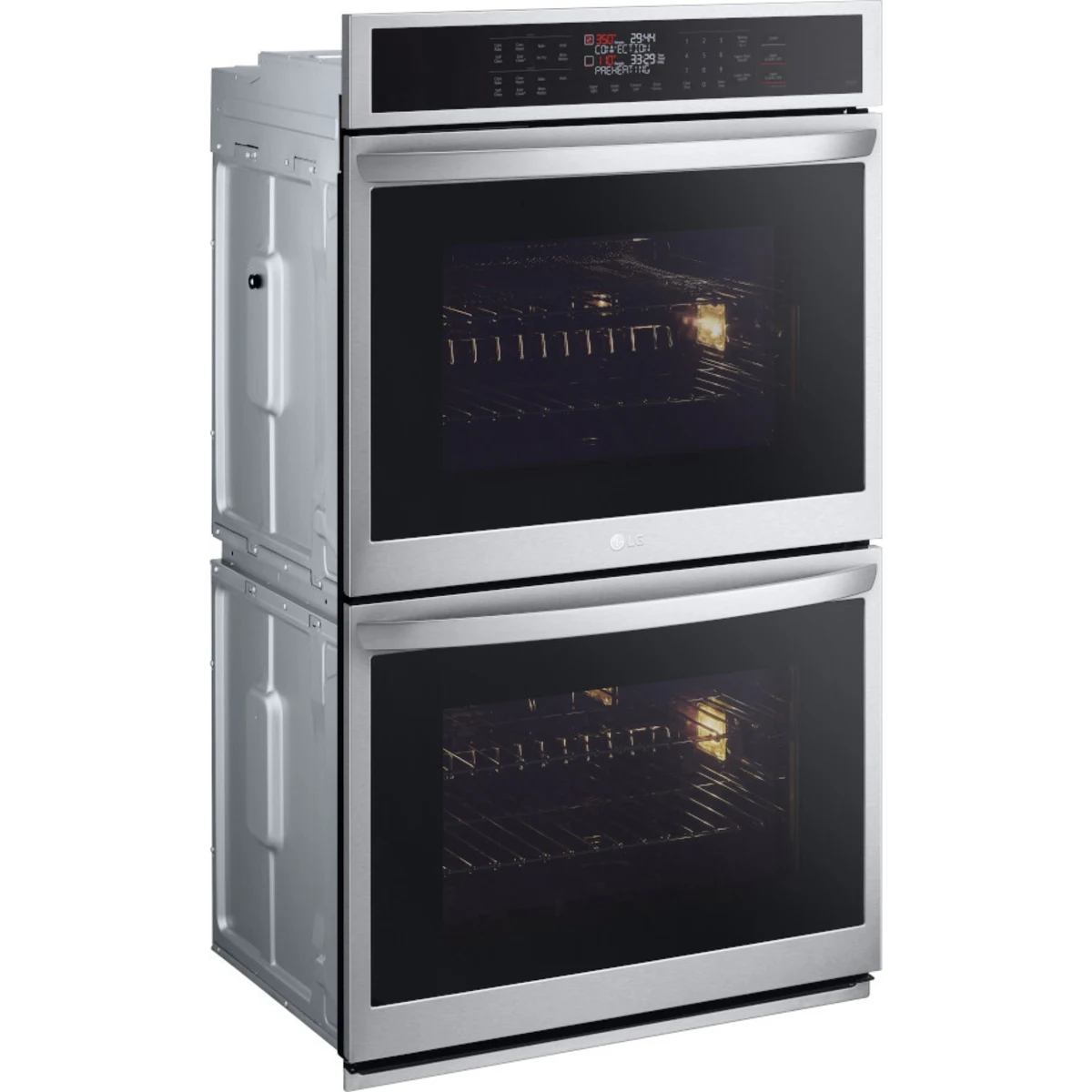 LG - WDEP9423F - 30 Inch Double Electric Smart Wall Oven with 9.4 cu. ft. Convection Ovens, EasyClean® + Self Clean, Air Fry, ThinQ® Technology, and SmoothTouch® Controls: PrintProof™ Stainless Steel