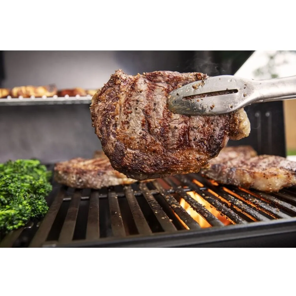 Weber Genesis - 1500010 - Genesis E-315 Propane Gas Grill with PureBlu Burner, Cast-Iron Grates, Flavorizer Bars, Grease Management System, Warming Rack, Side Tables and Large Cooking Surface