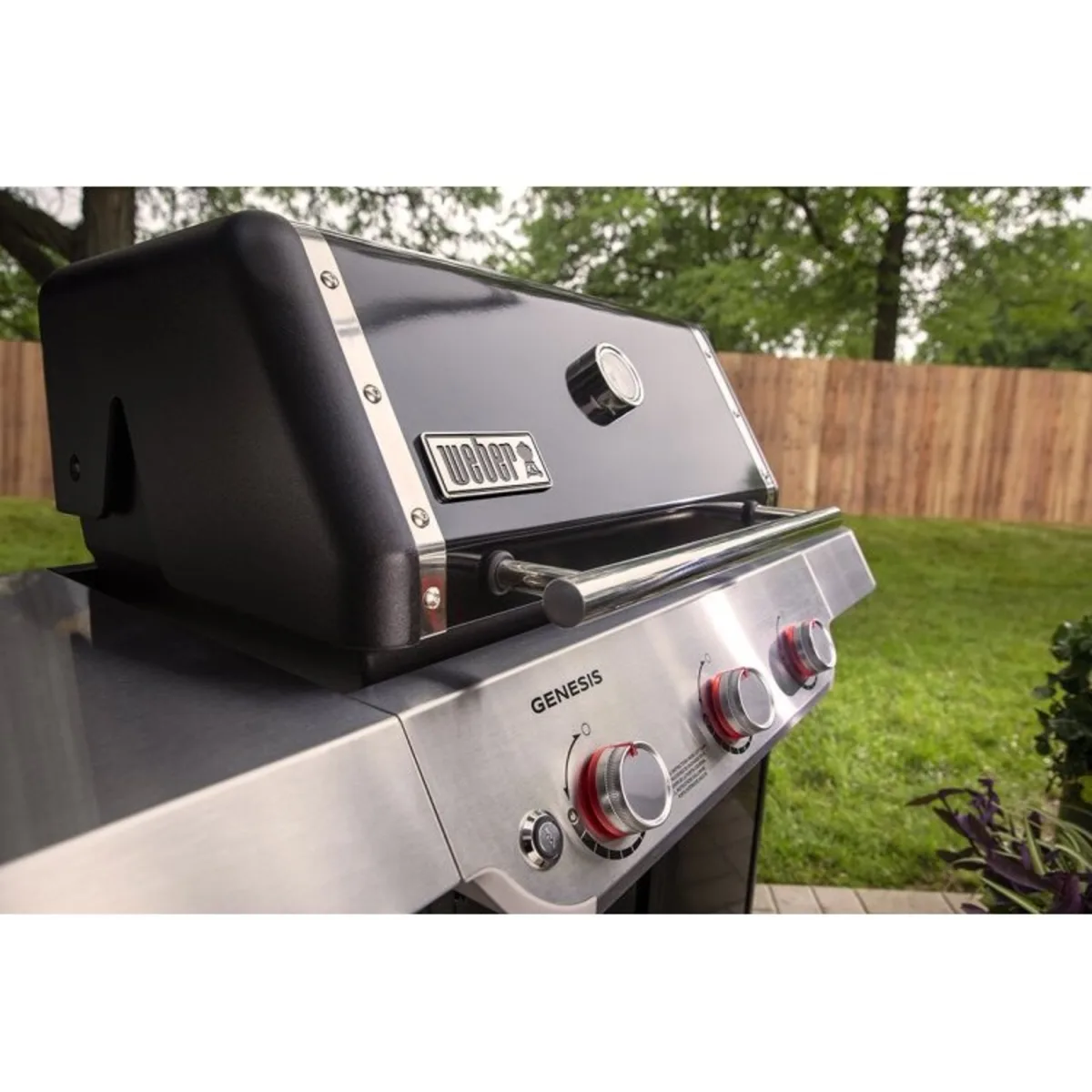 Weber Genesis - 1500010 - Genesis E-315 Propane Gas Grill with PureBlu Burner, Cast-Iron Grates, Flavorizer Bars, Grease Management System, Warming Rack, Side Tables and Large Cooking Surface