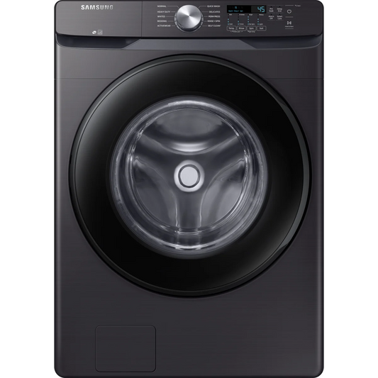 Samsung - WF45T6000AV - 27 Inch Front Load Washer with 4.5 Cu. Ft. Capacity, 10 Wash Cycles, VRT Plus™ Technology, Smart Care, Quick Wash, Self Clean, ADA Compliant, and ENERGY STAR® Certified: Brushed Black