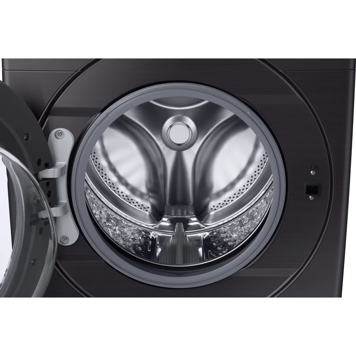 Samsung - WF45T6000AV - 27 Inch Front Load Washer with 4.5 Cu. Ft. Capacity, 10 Wash Cycles, VRT Plus™ Technology, Smart Care, Quick Wash, Self Clean, ADA Compliant, and ENERGY STAR® Certified: Brushed Black