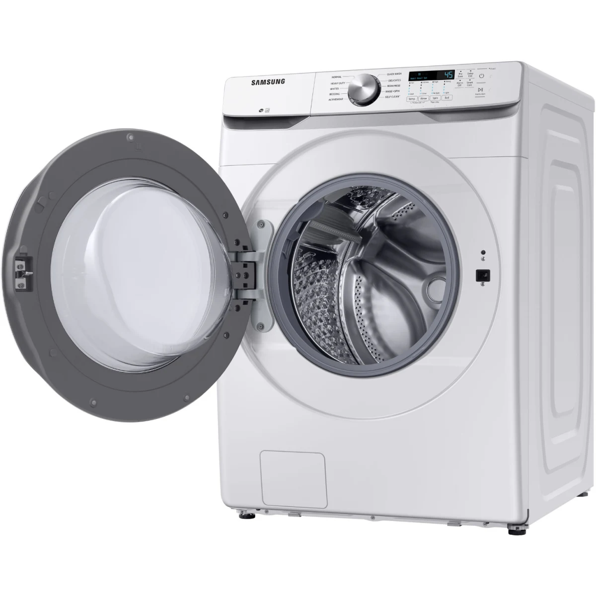 Samsung - WF45T6000AW - 27 Inch Front Load Washer with 4.5 Cu. Ft. Capacity, 10 Wash Cycles, VRT Plus™ Technology, Smart Care, Quick Wash, Self Clean, ADA Compliant, and ENERGY STAR® Certified: White
