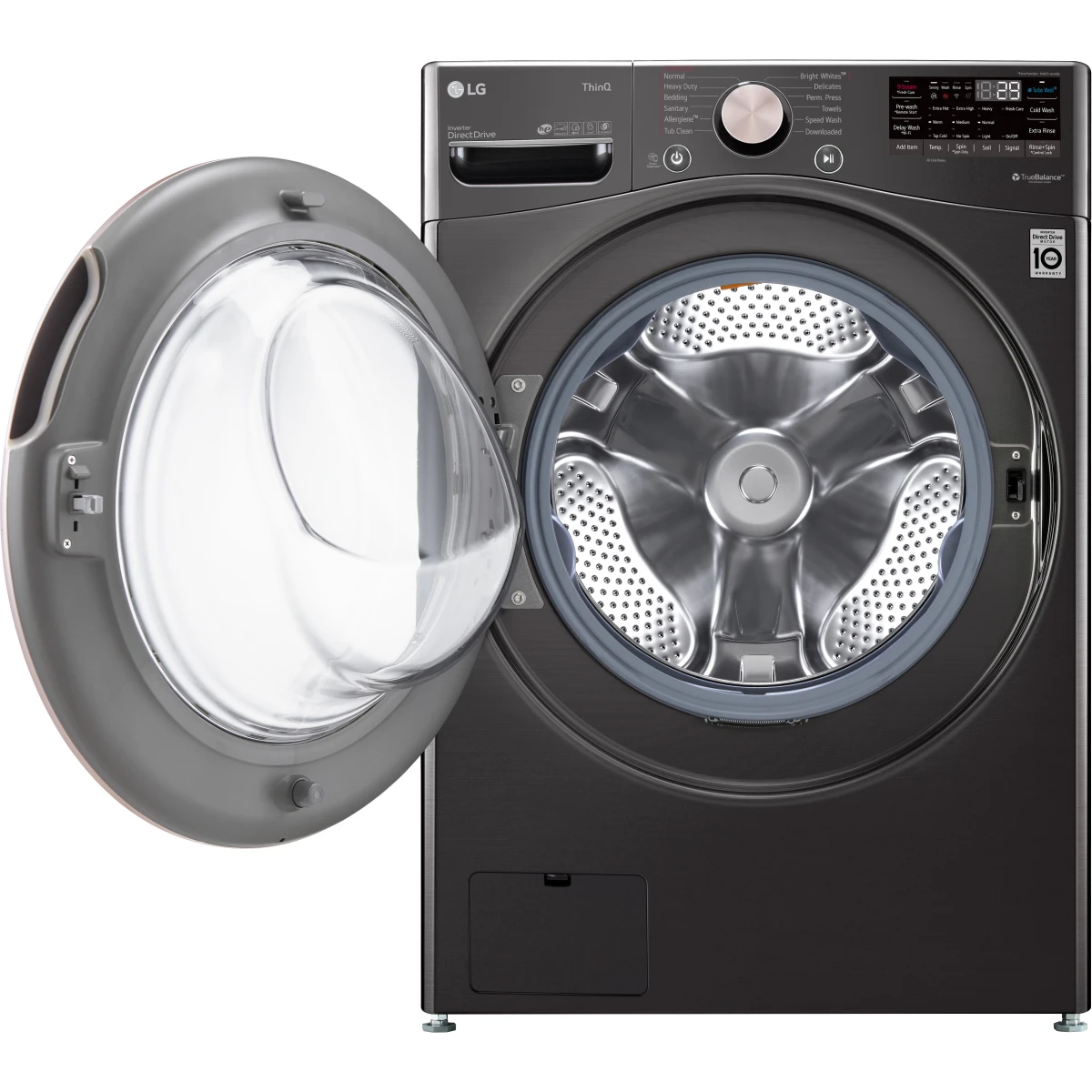 LG - WM4000HBA - 27 Inch Smart Front Load Washer with 4.5 Cu. Ft. Capacity, SenseClean™, SmartThinQ®, SmartDiagnosis™,Sanitary, Allergiene™, ColdWash™, NSF Certified, and Energy Star® Rated: Black Steel