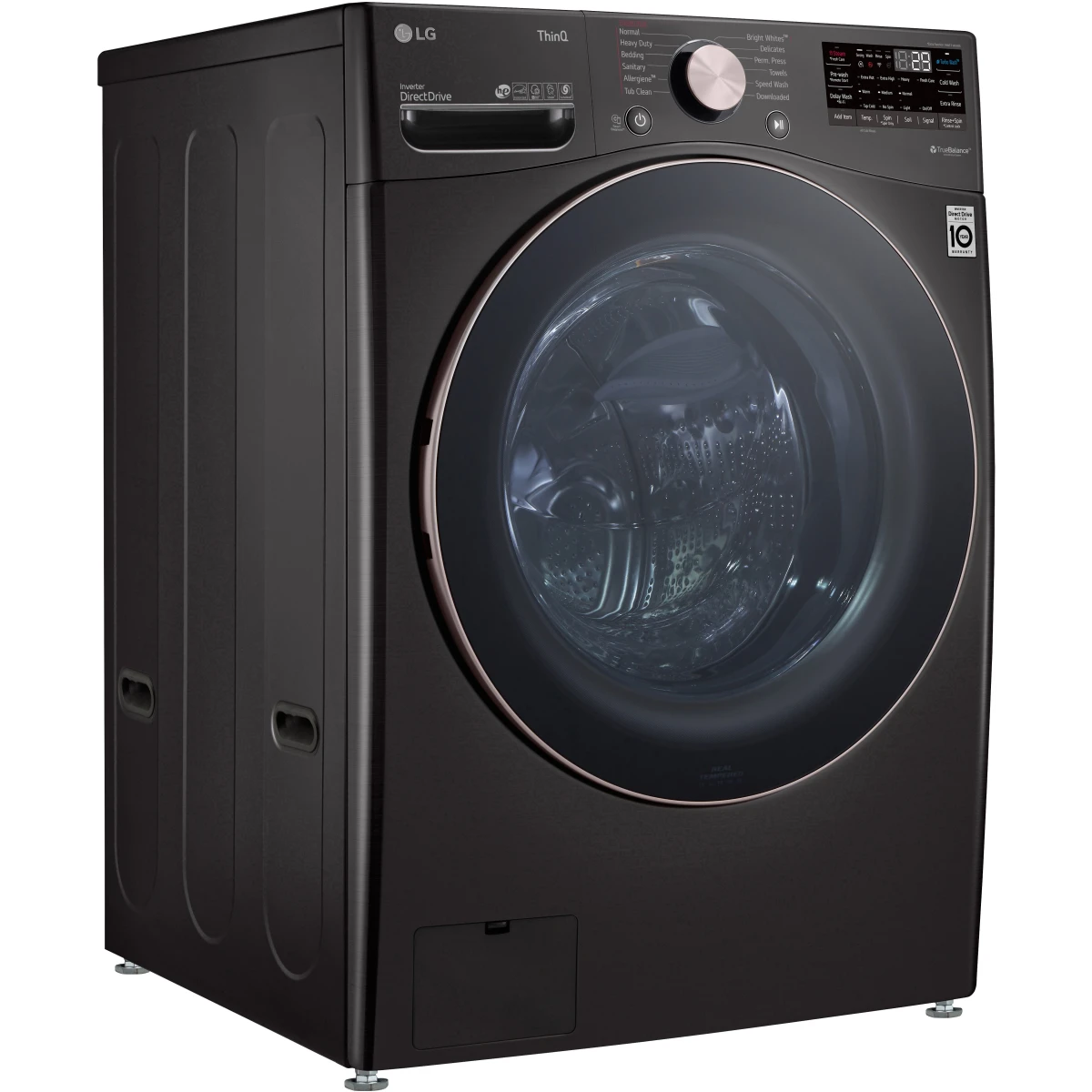 LG - WM4000HBA - 27 Inch Smart Front Load Washer with 4.5 Cu. Ft. Capacity, SenseClean™, SmartThinQ®, SmartDiagnosis™,Sanitary, Allergiene™, ColdWash™, NSF Certified, and Energy Star® Rated: Black Steel