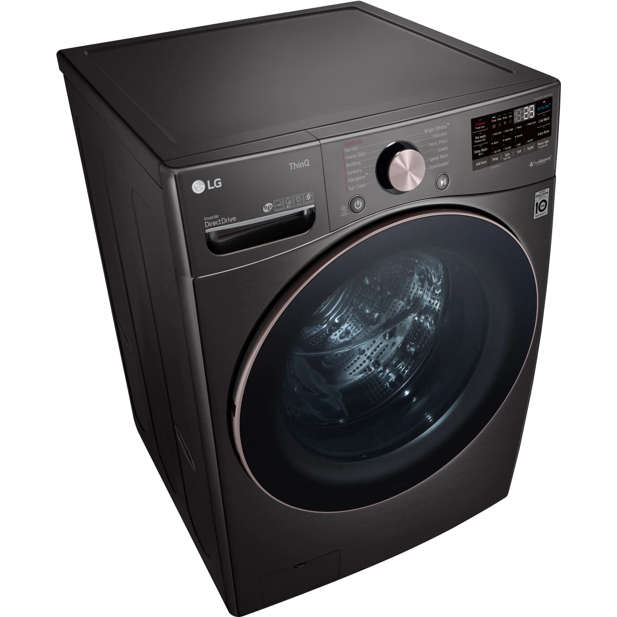 LG - WM4000HBA - 27 Inch Smart Front Load Washer with 4.5 Cu. Ft. Capacity, SenseClean™, SmartThinQ®, SmartDiagnosis™,Sanitary, Allergiene™, ColdWash™, NSF Certified, and Energy Star® Rated: Black Steel