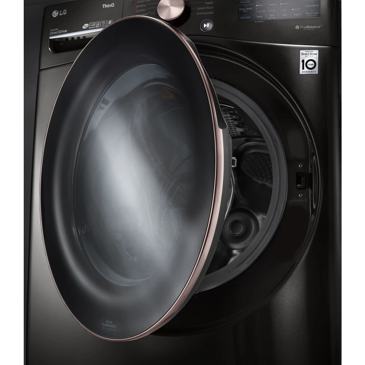 LG - WM4000HBA - 27 Inch Smart Front Load Washer with 4.5 Cu. Ft. Capacity, SenseClean™, SmartThinQ®, SmartDiagnosis™,Sanitary, Allergiene™, ColdWash™, NSF Certified, and Energy Star® Rated: Black Steel