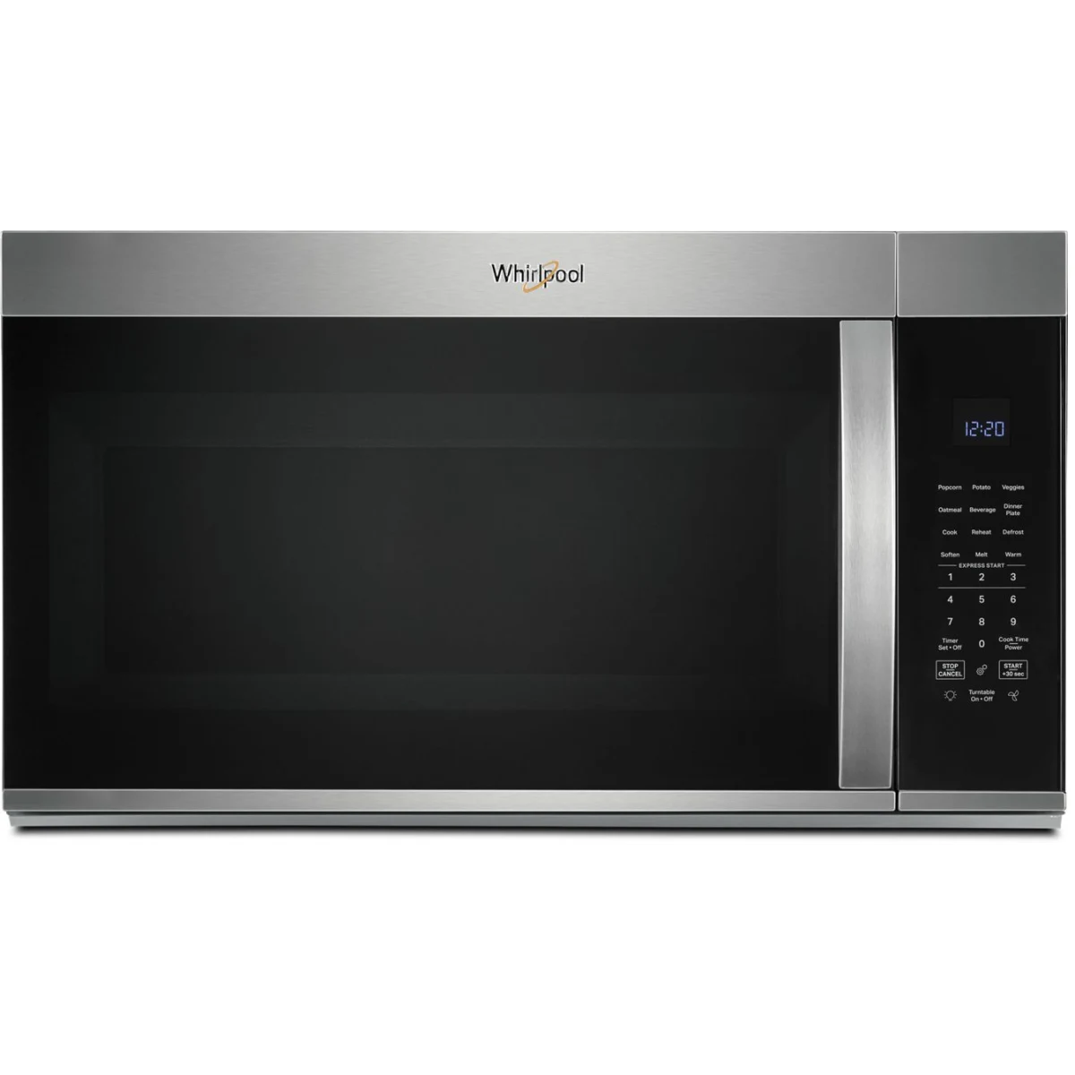 Whirlpool - WMMS3330RZ - 1.9 cu. ft. Over-the-Range Microwave Oven with 1,000 Watts, 3-Speed 300 CFM Venting System, Sensor Cook, Glass Turntable, and Cooktop Lighting: Fingerprint Resistant Stainless Steel
