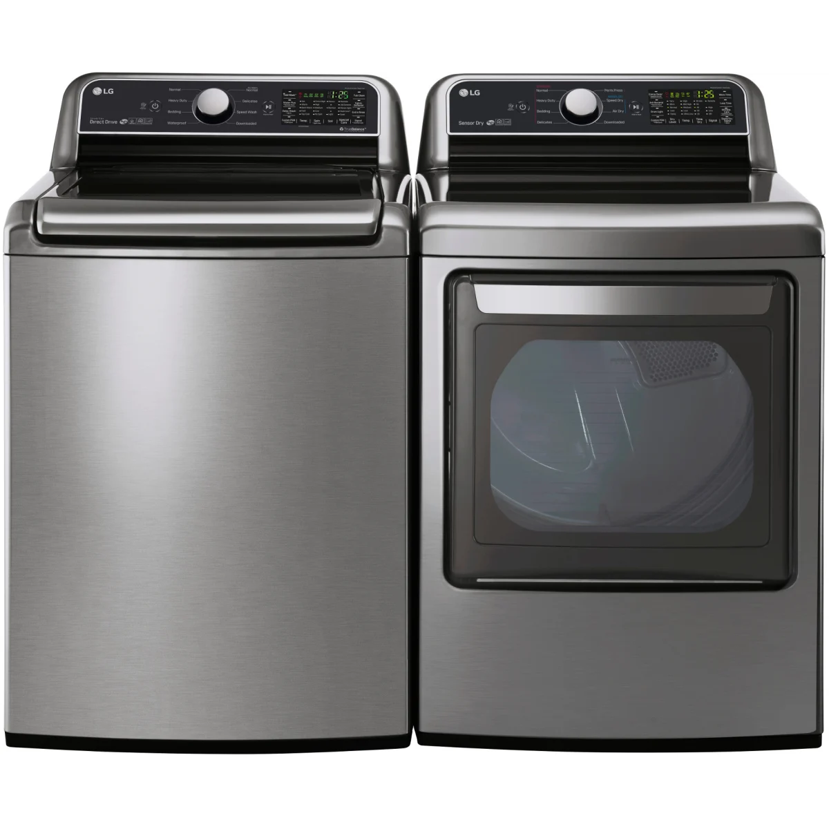 LG - WT7300CV - 27 Inch Top Load Smart Washer with 5.0 Cu. Ft. Capacity, SenseClean™ System, 6Motion™ Technology, TurboWash3D™, LoDecibel™ Operation, SmartThinQ® Technology, ColdWash™, StainCare, and ENERGY STAR®: Graphite Steel