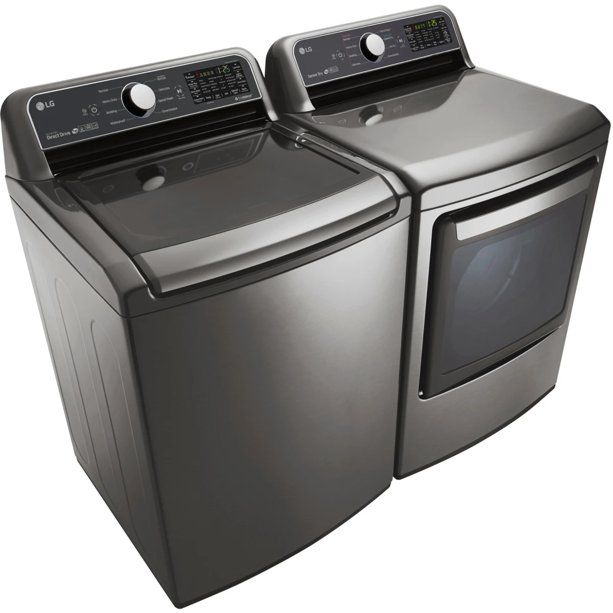LG - WT7300CV - 27 Inch Top Load Smart Washer with 5.0 Cu. Ft. Capacity, SenseClean™ System, 6Motion™ Technology, TurboWash3D™, LoDecibel™ Operation, SmartThinQ® Technology, ColdWash™, StainCare, and ENERGY STAR®: Graphite Steel