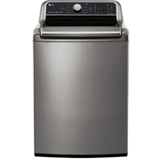 LG - WT7300CV - 27 Inch Top Load Smart Washer with 5.0 Cu. Ft. Capacity, SenseClean™ System, 6Motion™ Technology, TurboWash3D™, LoDecibel™ Operation, SmartThinQ® Technology, ColdWash™, StainCare, and ENERGY STAR®: Graphite Steel