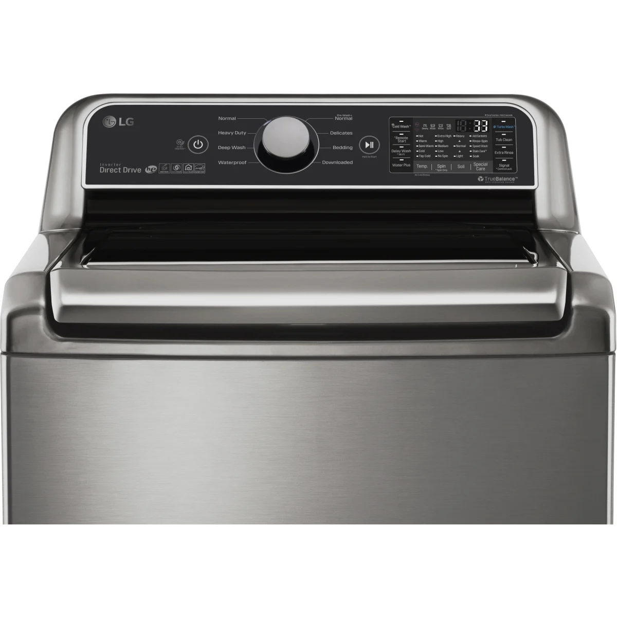 LG - WT7300CV - 27 Inch Top Load Smart Washer with 5.0 Cu. Ft. Capacity, SenseClean™ System, 6Motion™ Technology, TurboWash3D™, LoDecibel™ Operation, SmartThinQ® Technology, ColdWash™, StainCare, and ENERGY STAR®: Graphite Steel