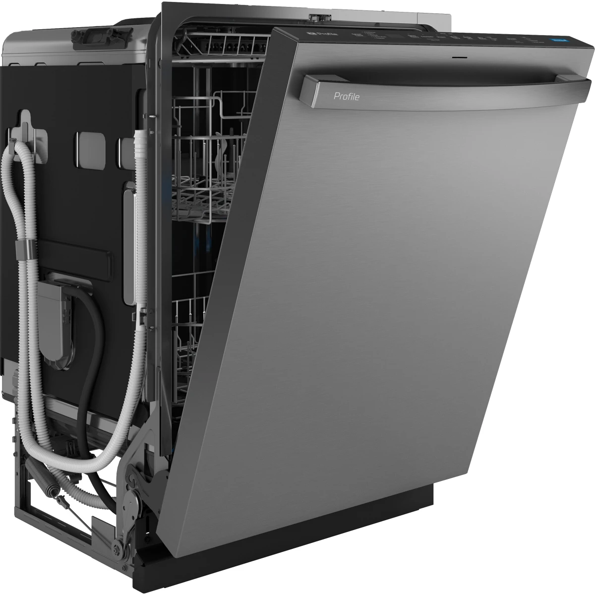GE Profile - PDT755SYVFS - 24 Inch Fully Integrated Smart Dishwasher with 16 Place Settings, 42 dBa, 6 Wash Cycles, Washing 3rd Rack, UltraFresh System, Twin Turbo Dry Boost™, NSF Certified, and ENERGY STAR®: Fingerprint Resistant Stainless