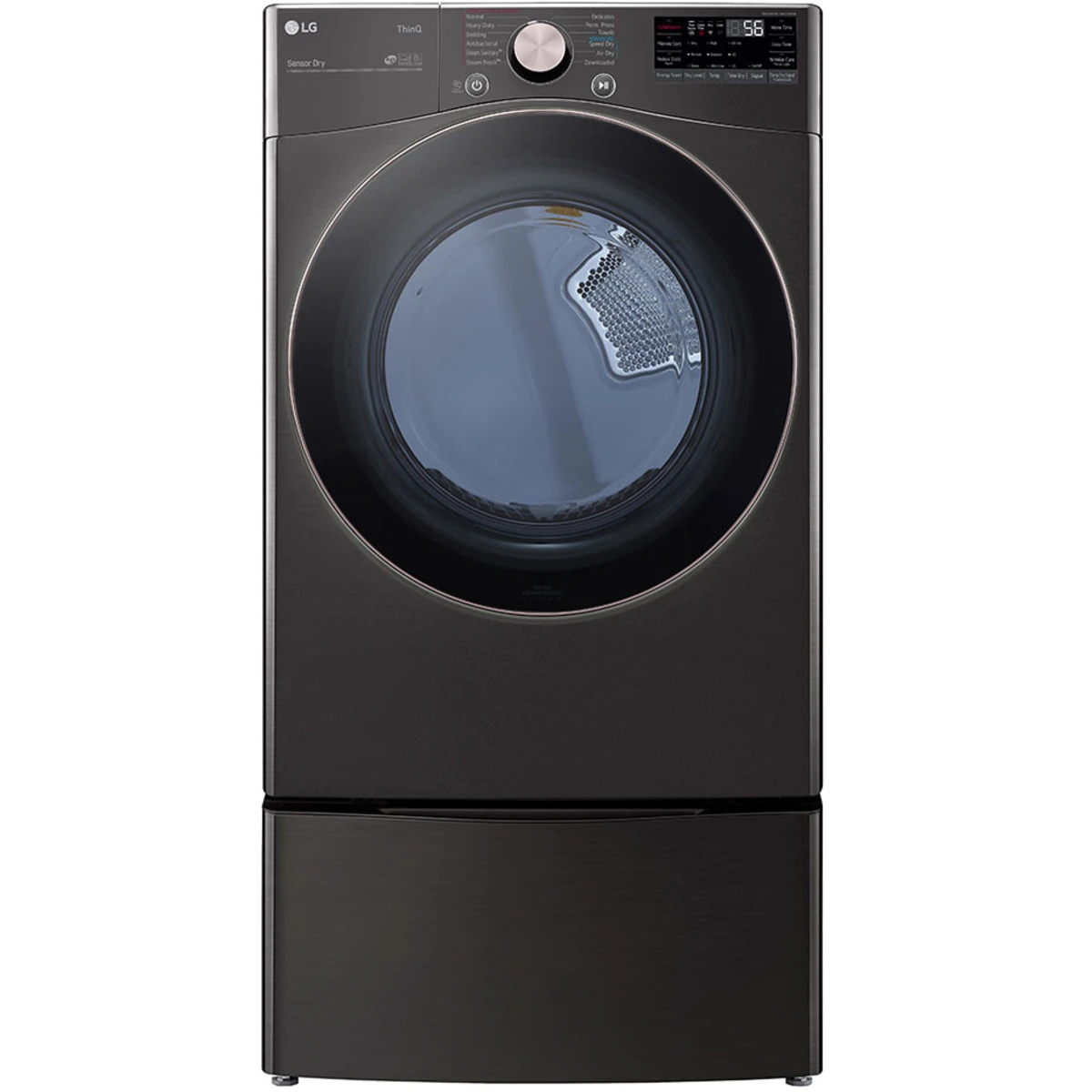LG - DLGX4001B - 27 Inch Gas Smart Dryer with 7.4 Cu. Ft. Capacity, 12 Dryer Programs, Sensor Dry, Steam, Wrinkle Care, Dial-A-Cycle™, SteamSanitary™ and Energy Star Certified: Black Steel